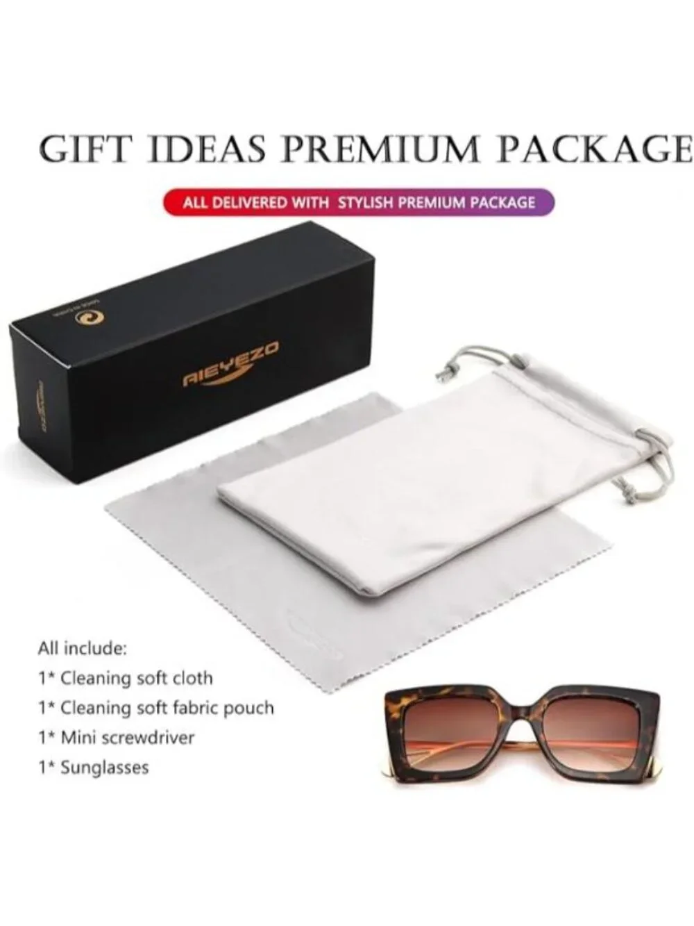 Women's Oversized Sunglasses Retro Square Frame Sun Glasses Shades Leopard Brown